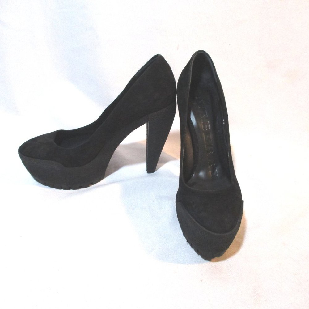 NEW BURBERRY Suede Leather High Heel Platform Shoe